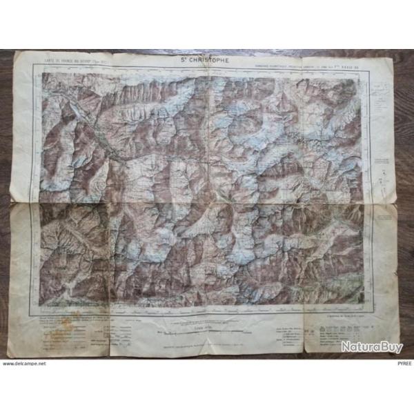 CARTE �TAT MAJOR WW2 ARM�E DES ALPES SECTEUR DE SAINT CHRISTOPHE WW2