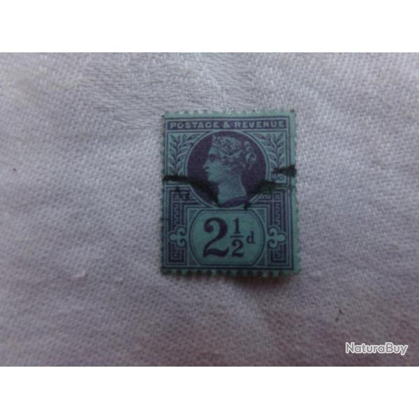 rare et ancien timbre Royaume Uni - reine Victoria  2-1/2d