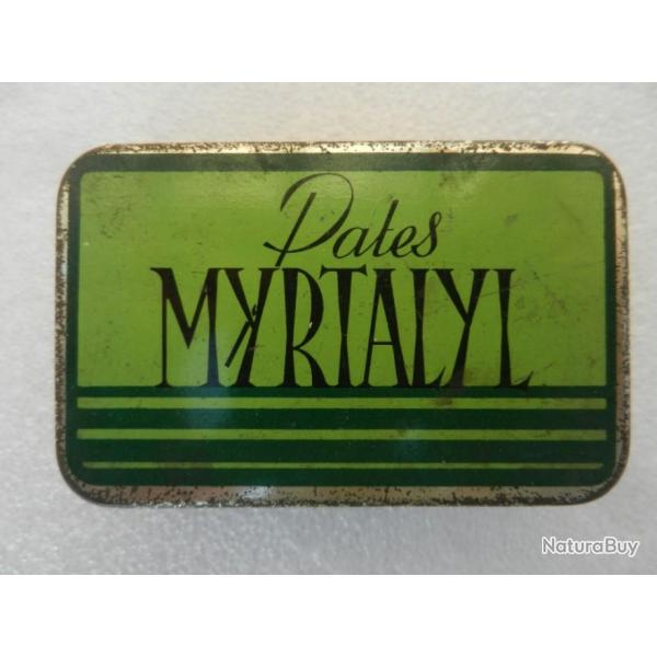 rare bo�te m�tal Pates Myrtalyl - laboratoires Sauba Montreuil Paris