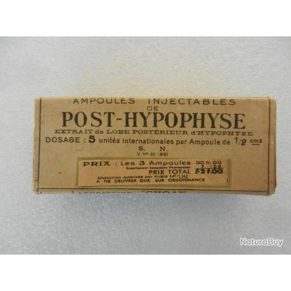 ancienne bo�te carton vide ampoules injectables Post-Hypophyse pour collection