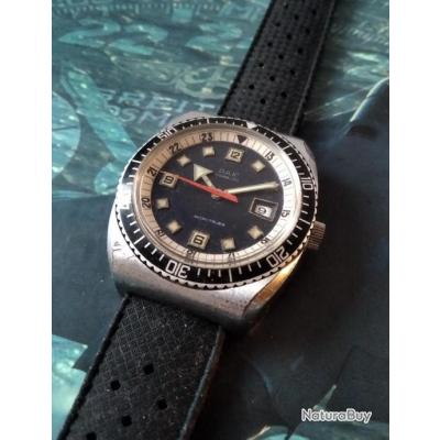 Montre De Plongée Automatique Femme Vintage - 25 Rubis - Boîtier Acier - Suisse - Rare