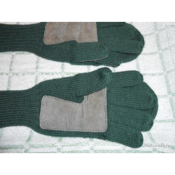 gant de chasse en laine  100 % et peau