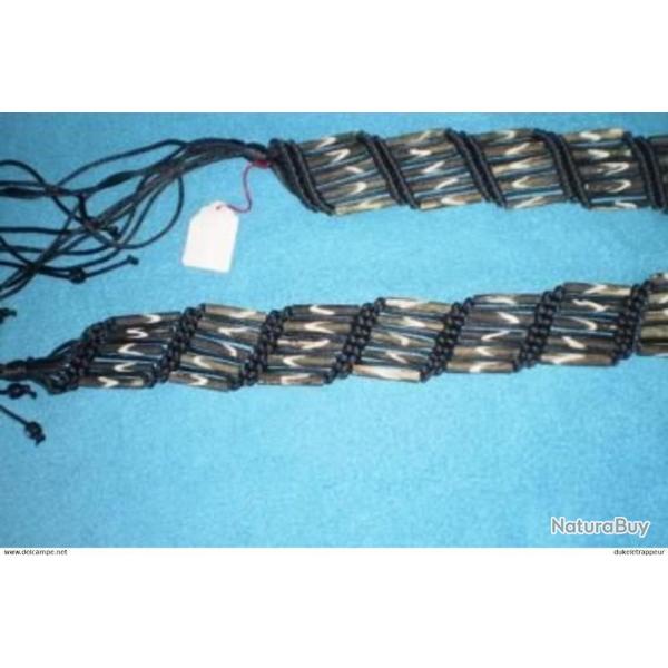 Ceinture en hairpipes pour Indianiste, Trapper, Reconstitution ,Collection Cowboy, Country,etc...