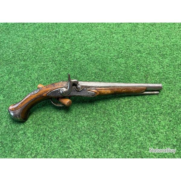 PISTOLET A SILEX 18 ME TRANSFORM A PERCUSSION ARMURIER  FRCON JOSEPH ST TIENNE