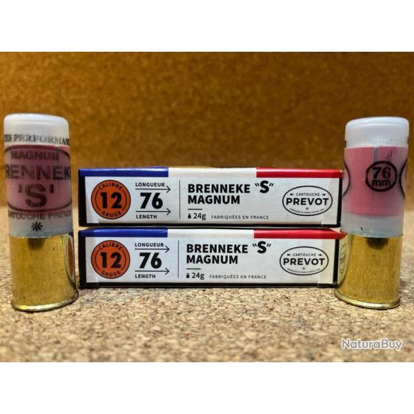 10 Cartouches Prevot � balle Brenneke ''S'' magnum - Cal. 12/76