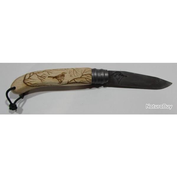Couteau pliant A. Verdier avec gravure grive , lame 8cm