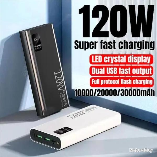 Batterie PowerBank Charge Super Rapide 120W LED, Modele: 10000mAh