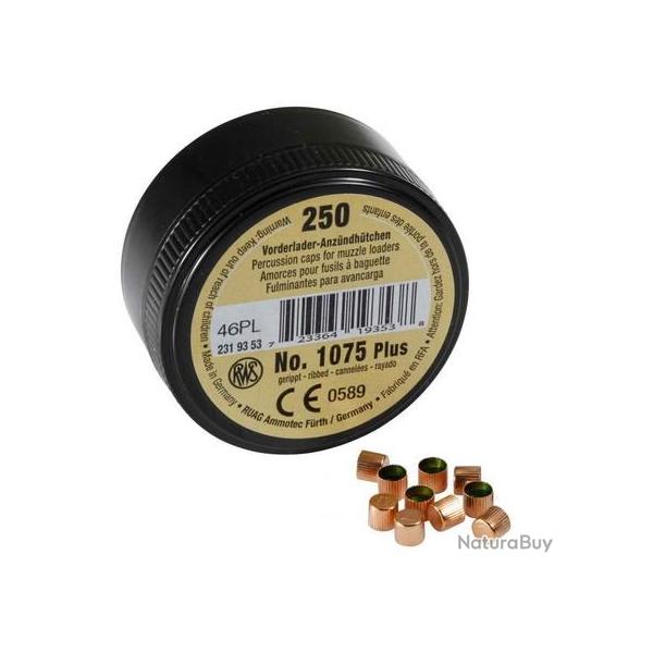 Bo�te de 250 amorces cannel�es poudre noire - N�1075 +
