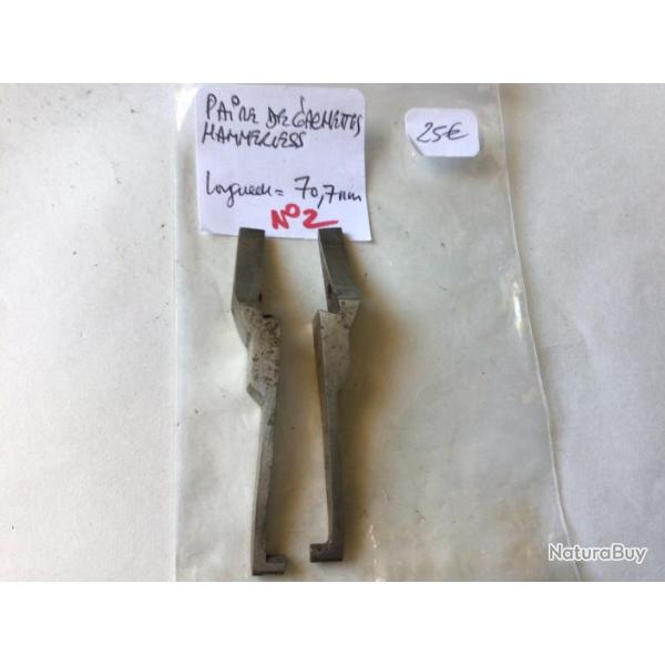 VENDU PAR CUIRASSIER11 N� 2 PAIRE DE G�CHETTES POUR FUSIL HAMMERLESS CALIBRE 12 ET 16
