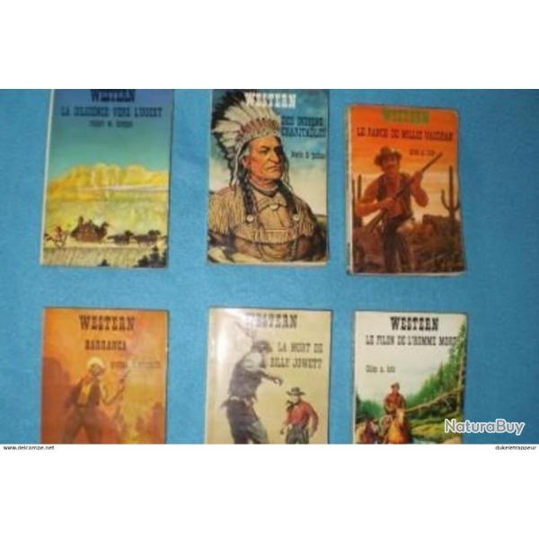 Lot de six livres de poche ayant pour th�me : Le WESTERN !