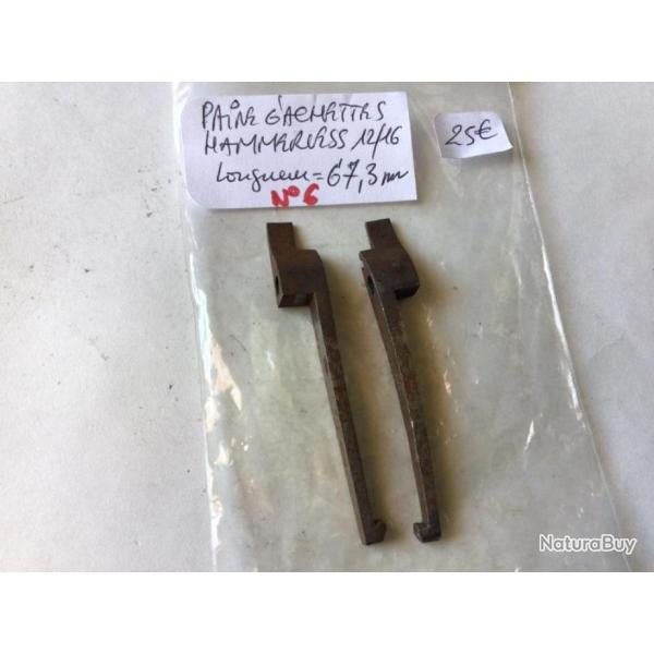 VENDU PAR CUIRASSIER11 N�6 PAIRE DE G�CHETTES POUR FUSIL HAMMERLESS CALIBRE 12 ET 16