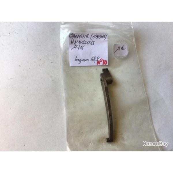 VENDU PAR CUIRASSIER11 N� 10 G�CHETTE GAUCHE POUR FUSIL HAMMERLESS CALIBRE 12 ET 16