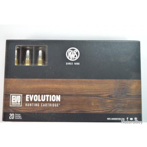1 BOITE DE 20 BALLES RWS CALIBRE 300 WM EVOLUTION 11.9 G / 184 GR  NEUVE
