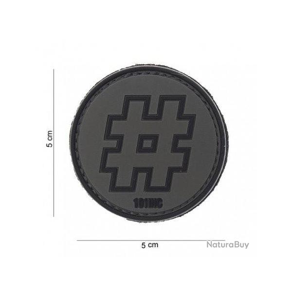 Patch 3D PVC Hashtag Noir