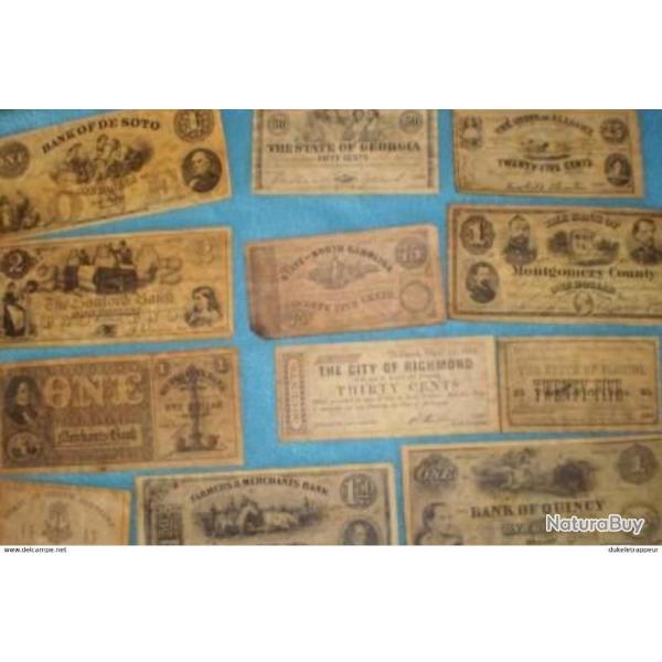 Lot de billets (factices) d'�poque S�cession et autre...! Collection !