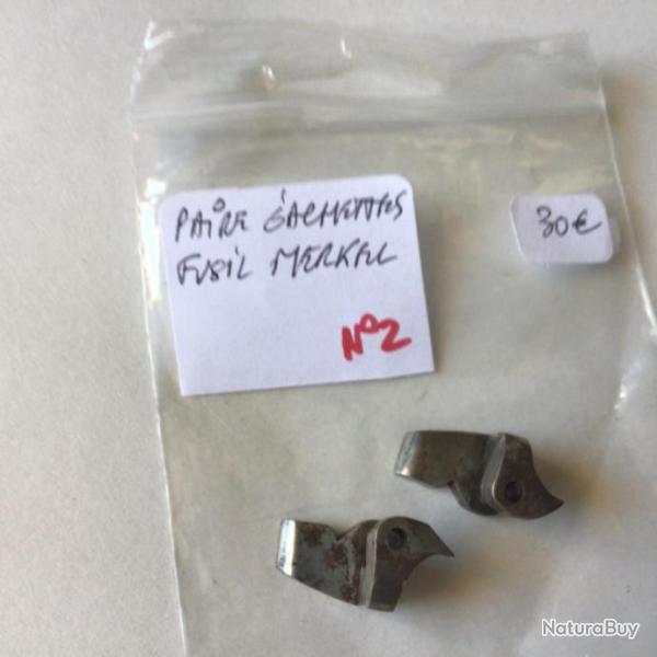 VENDU PAR CUIRASSIER11 N�22 PAIRE DE GACHETTES DE FUSIL MERKEL CAL 12 117E