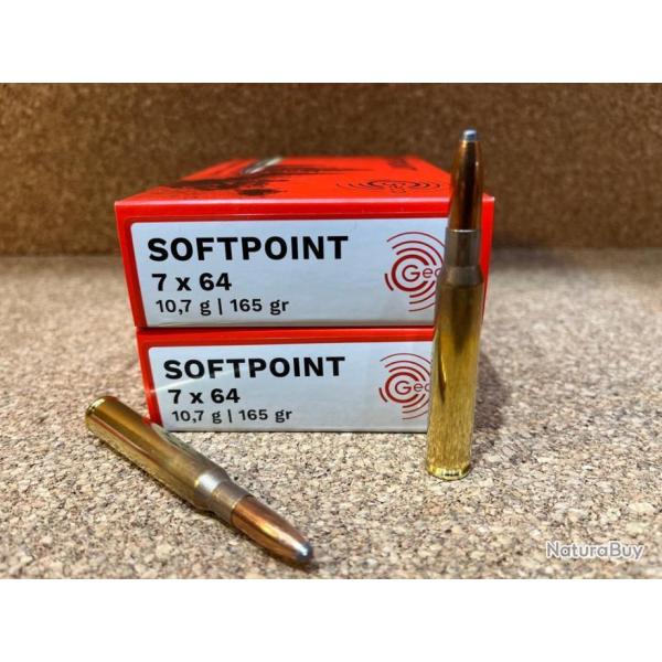 LOT DE 10 BOITES DE 20 CARTOUCHES GECO 7X64 DEMI BLINDEE 10.7 GR