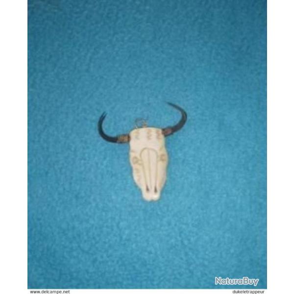 Pendentif cr�ne de BISON en OS ! Collection, Indianiste, Cowboy, Country !