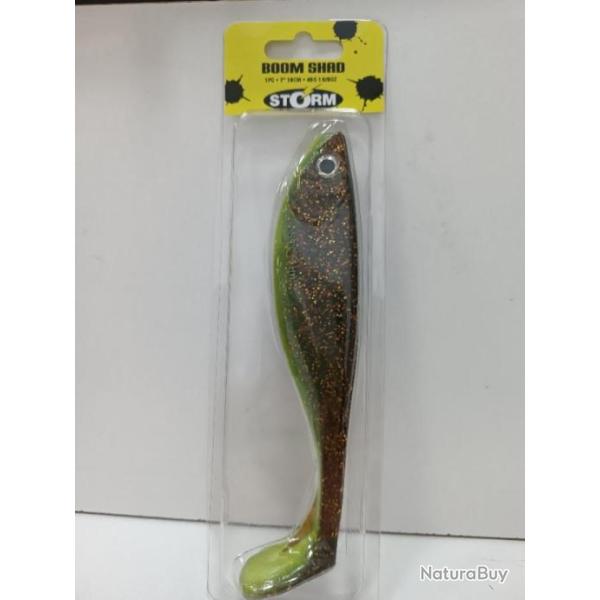 !! Storm BOOM SHAD 7"  19CM GOLD GLITTER MOTOROIL UV !!
