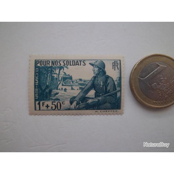 timbre collection militaire Philatlie "pour nos soldats" Marsouin 1940