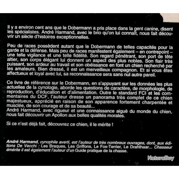 le dobermann par andr� harmand , origines , standard , caract�re et comportement ,