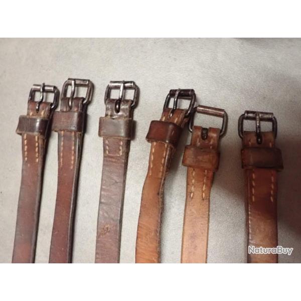 Lanire en cuir. Brelage, paquetage sac  dos. L : 60 cm environ