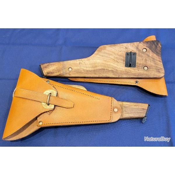 Planchette + tui cuir pistolet FN GP35