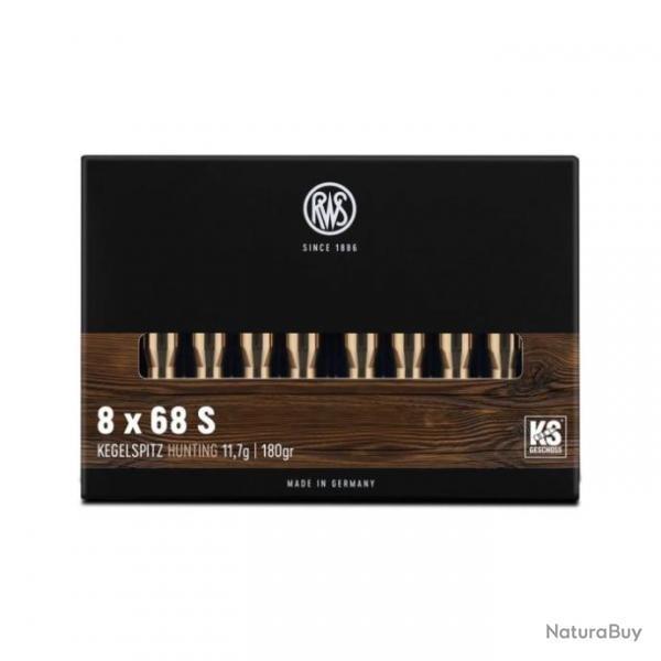 BALLES RWS KS 11,7g , Calibre:8*68S .Lot de 2 boites.