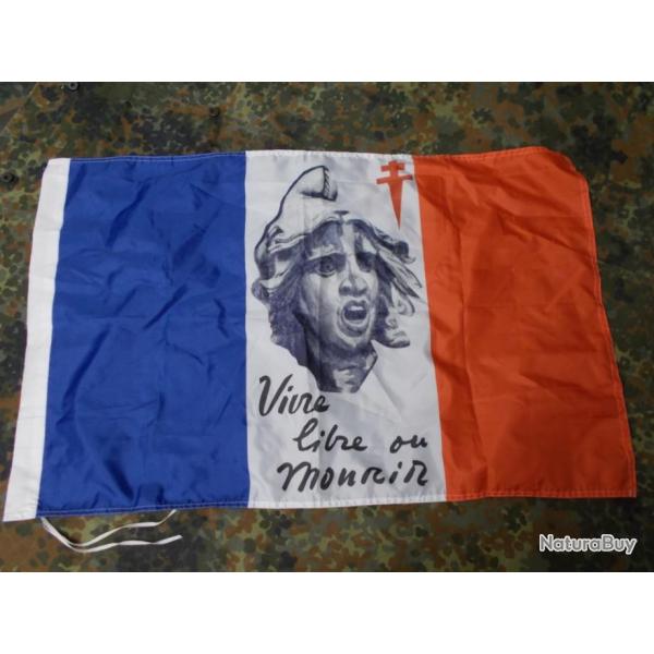 Drapeau FRANCE  " LA LIBERTE OU LA MORT "     NEUF !!!