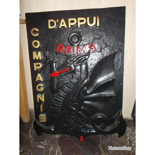 RARE !!!!  Pi�ce UNIQUE !!!!  Grande plaque murale militaire 8� RPIMA