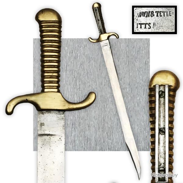 RARE & MASSIF SABRE BAIONETTE USA, AM�RICAIN, '' TURNER '', BOWN & TETLEY PITTSBURG, BELLE PIECE