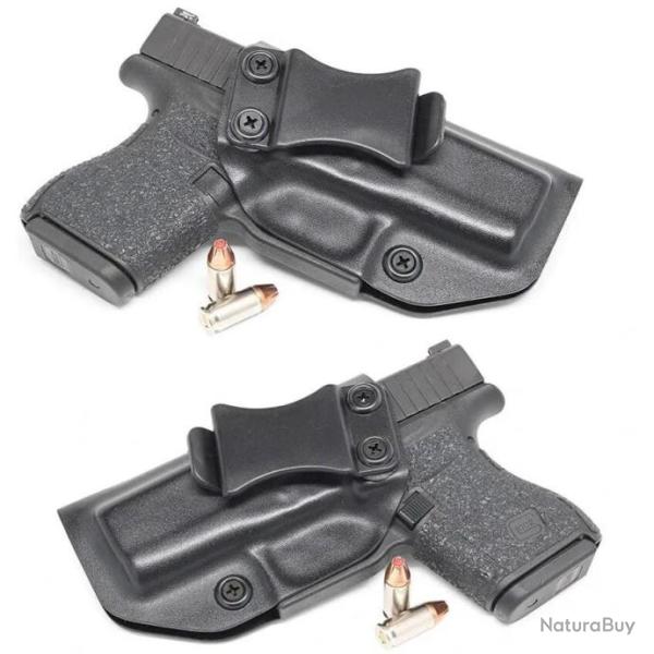 HOLSTER PORT DISCRET POUR GLOCK 43 EN KYDEX - DROITIER OU GAUCHER - LIVRAISON GRATUITE
