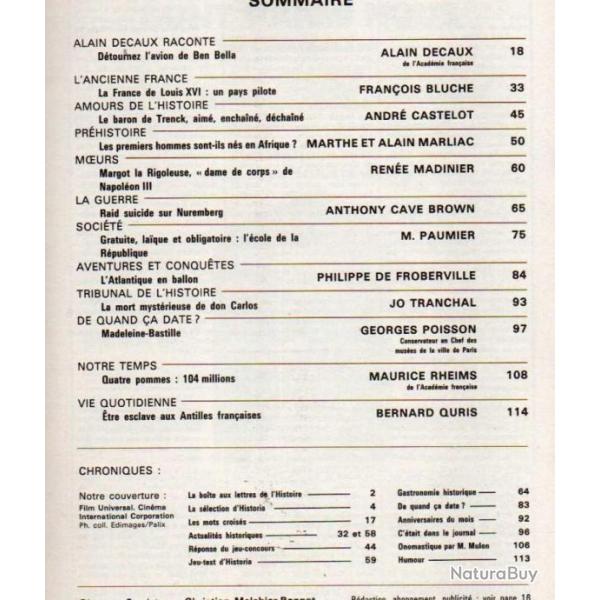 historia 415 etre esclave aux antilles fran�aises, madeleine-bastille, le baron de trenck, ben bella