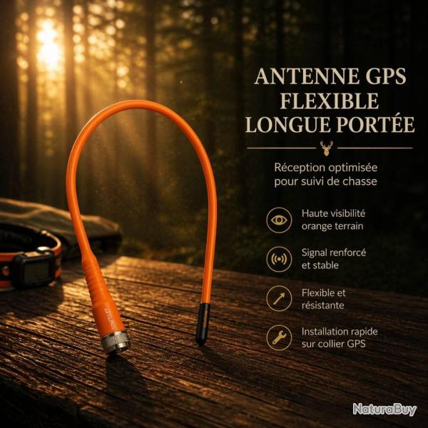 Antenne souple orange compatible avec les centrales garmin alpha