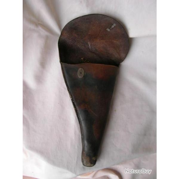 HOLSTER ANCIEN LONG EN CUIR MARRON A RESTAURER A IDENTIFIER 24.5 CM DE HAUTEUR