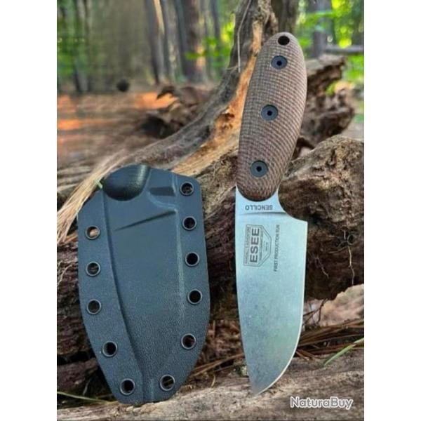 Couteau ESEE Sencillo Lame Acier A2 SW Manche Micarta Etui Kydex Made USA ESSENCILLO