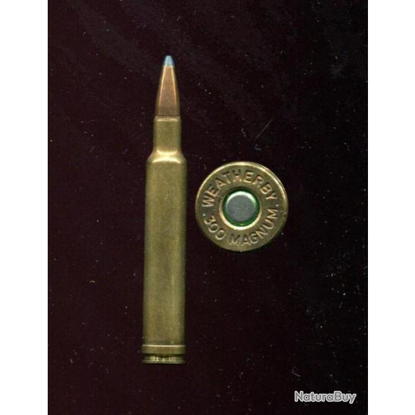 .300 Weatherby Magnum - balle cuivre pointe plomb - marquage : WEATHERBY  300 MAGNUM