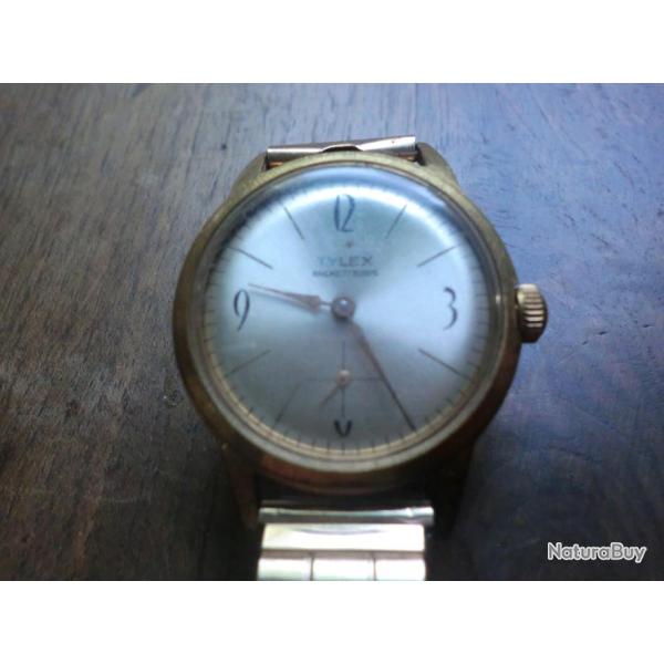 ancienne  Montre homme bracelet mecanique tylex encre 17 rubis