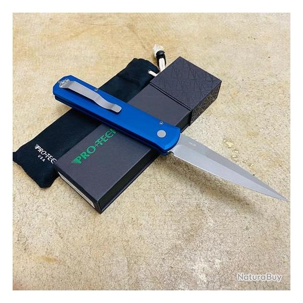 Couteau Automatique Pro-Tech 920 Godfather Blue AUTO Lame Acier 154CM Manche Alu USA PTK920BLUE