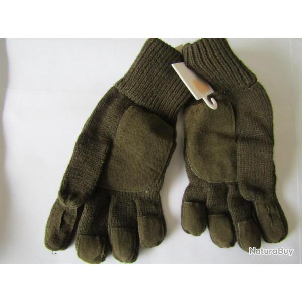 GANTS MOUFLES ACRYLIQUE ET CUIR