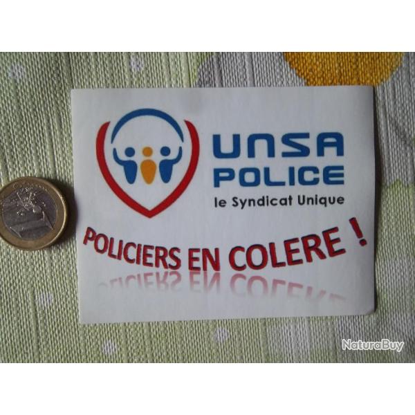 autocollant collection police Union Nationale des Syndicats Autonomes UNSA