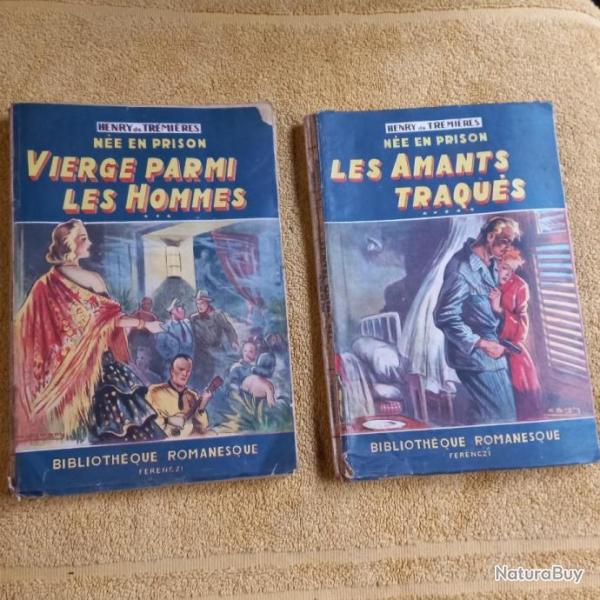 lot de 3 romans " ROMANESQUE "    -   1951 //  Vierge parmi les hommes  - Les amants traqu�s 1951