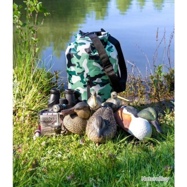 Sac �tanche enduit PVC, avec  thermo-soudures - Contenance de 15Litre Env - Motif Camouflage (NEUF)