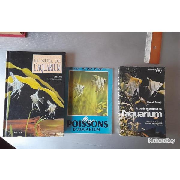 Aquarium. Aquariophilie. Poiscaille. Lot de 3 livres