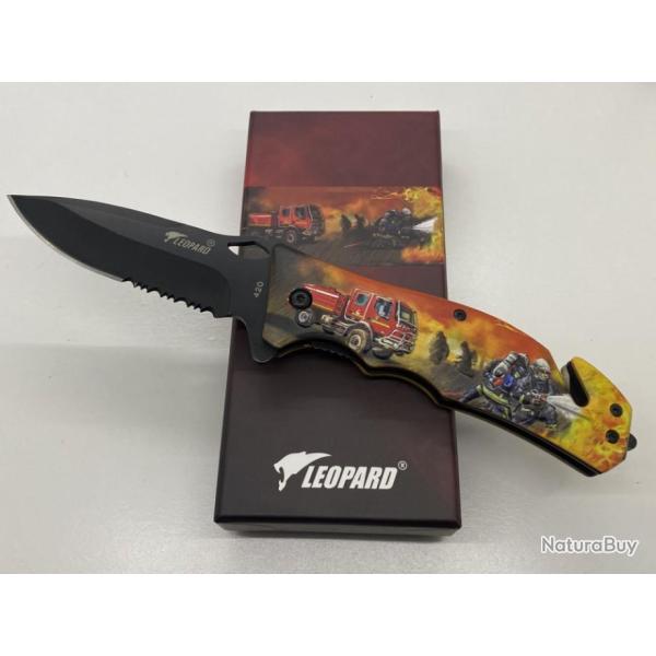 Couteau de poche tactique 3D Grip-Pompier Scurit.