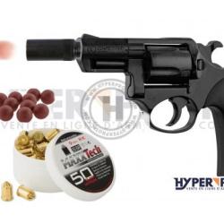 Pack D&eacute;fense Arme &agrave; blanc competitive revolver noir alarme 9 mm