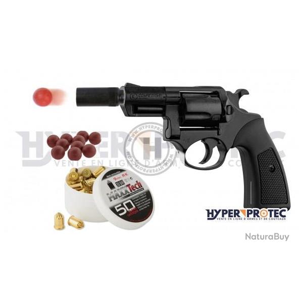 Pack D�fense Arme � blanc competitive revolver noir alarme 9 mm