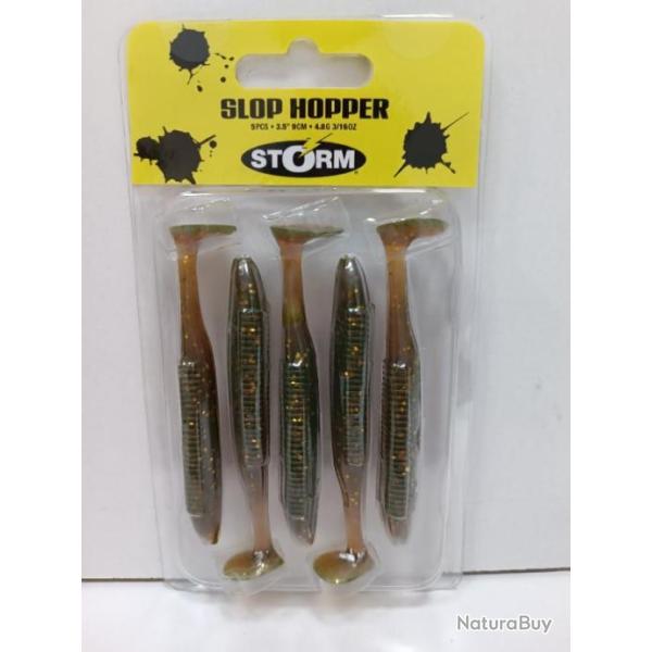 !! STORM SLOP HOPPER 3,5" GOLD GLITTER MOTOROIL UV 9 CM  4,8G
