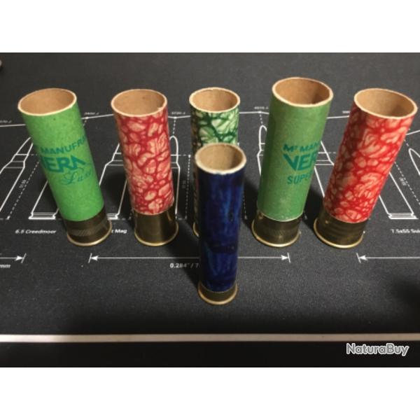 Lot collection douilles carton Manufrance amorc�es