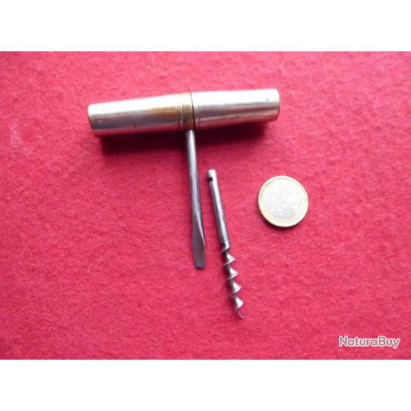 tire bouchon ancien  en laiton tournevis